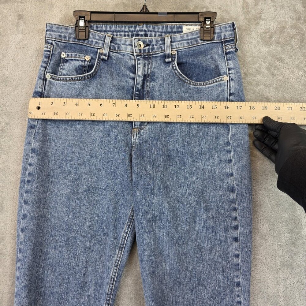 rag & bone Jeans Womens 30 Blue Nina High-Rise Ankle Cigarette Raw Hem Made USA - Picture 5 of 14